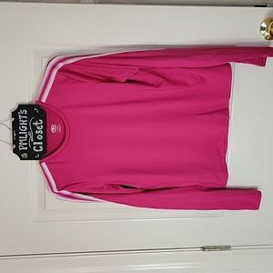 Athletic Works Long Sleeve Shirt XXL (18) Pink White Stripes